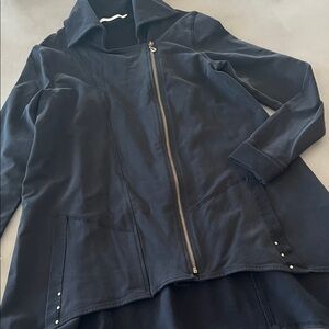 Elegant Black zippered long tunic